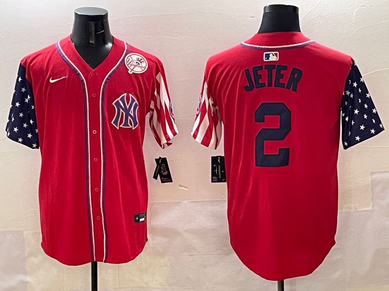 Men New York Yankees #2 Jeter Red a generation of national flags Jointly Name 2025 Nike MLB Jersey style 7